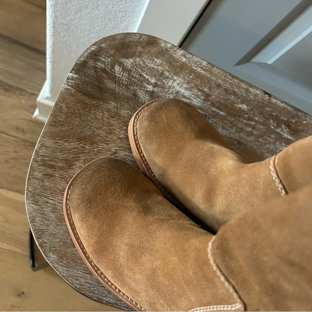 New Free People Blaze Pull On Campus Boots Toffee Suede - Picture 7 of 9